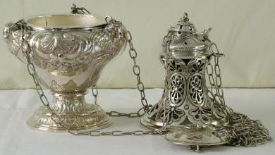 French Antique Solid Silver Thurible
